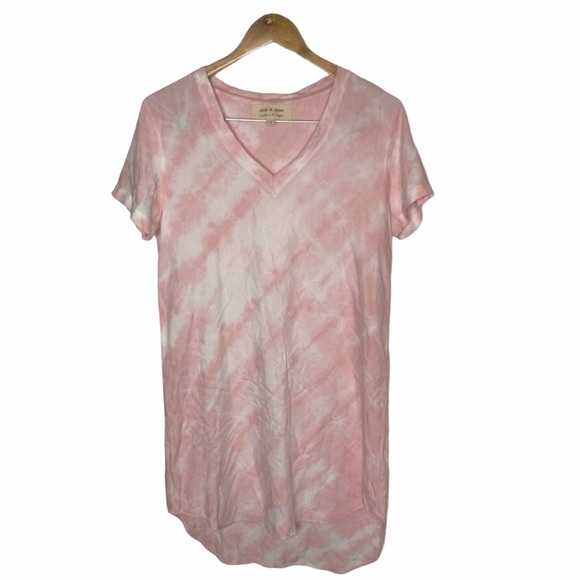 cloth & stone Dresses & Skirts - Cloth & stone pink tie dye t shirt dress small